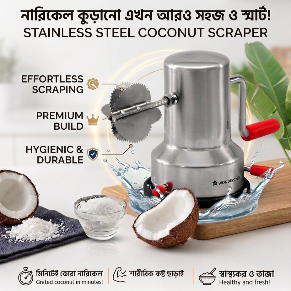 Stainless Steel Coconut Scraper