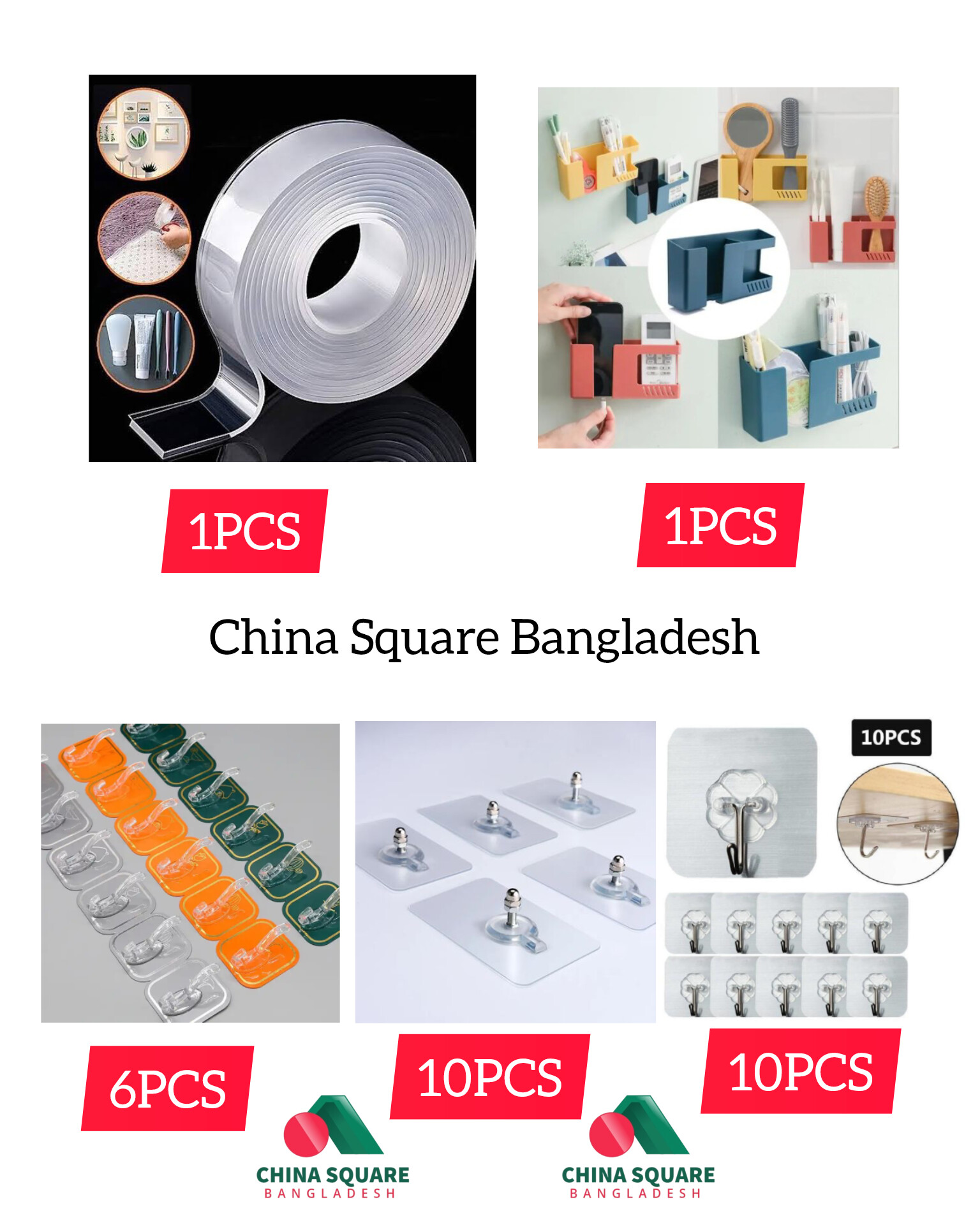 Multipurpose Hook & Magic Tape 28 Pieces Combo Package