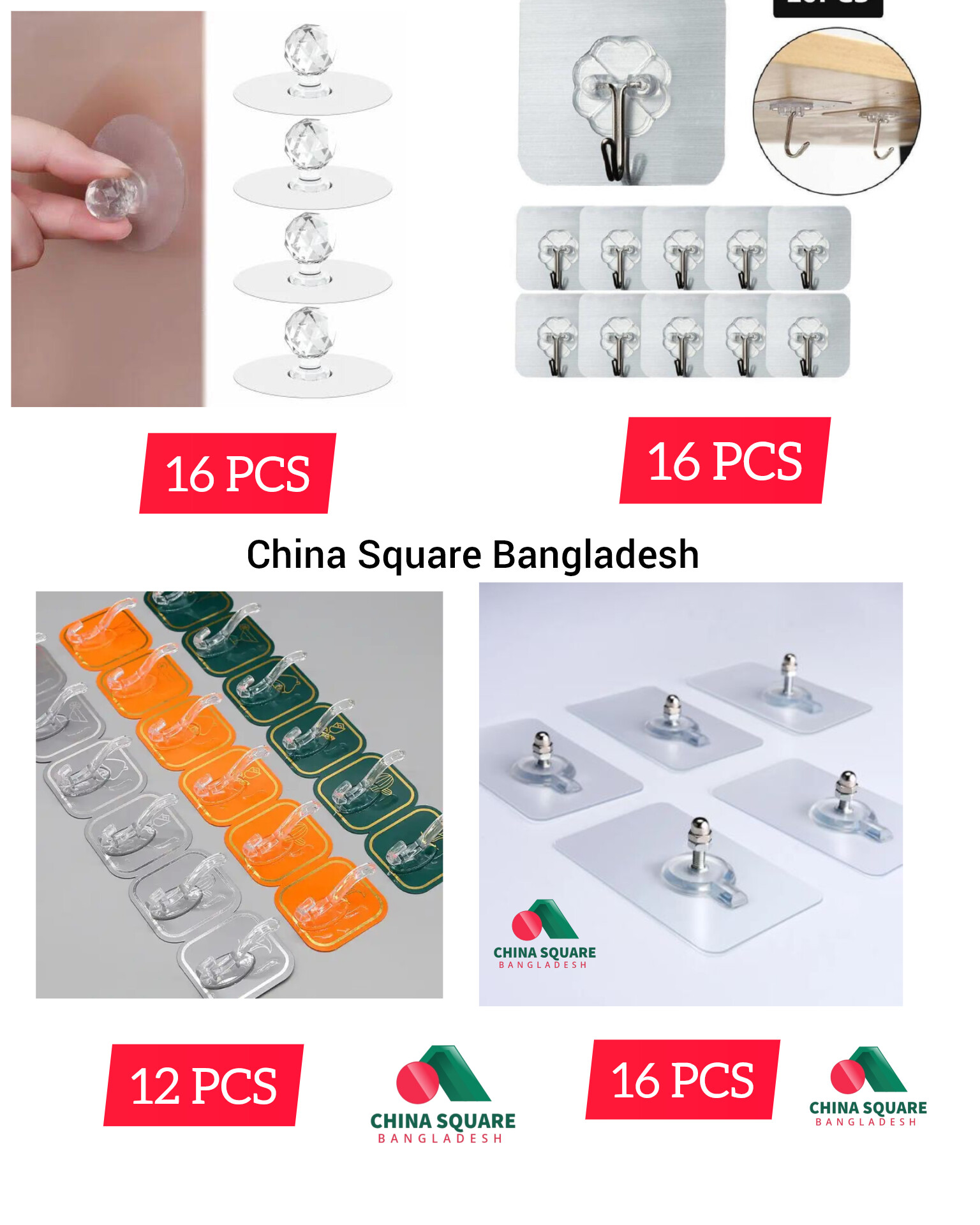 60 PCS Multipurpose Hook Combo