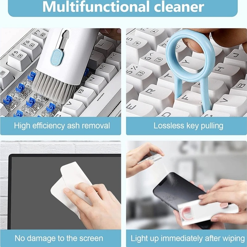 Electronic Cleaning & Dust Brush Kit – 7 in 1 Multifunction Cleaning Brush Set
