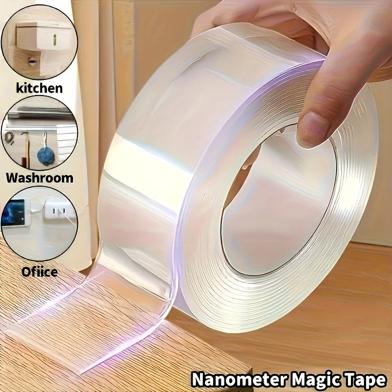 Double Sided Tape ,Removable Nano Tape for Poster Carpet Picture , Clear & Strong Adhesive Multipurpose Mounting Tape