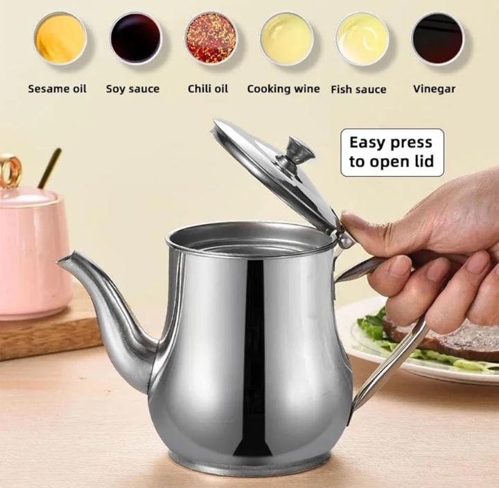 Stainless Steel Oil Strainer Pot - 550 ML