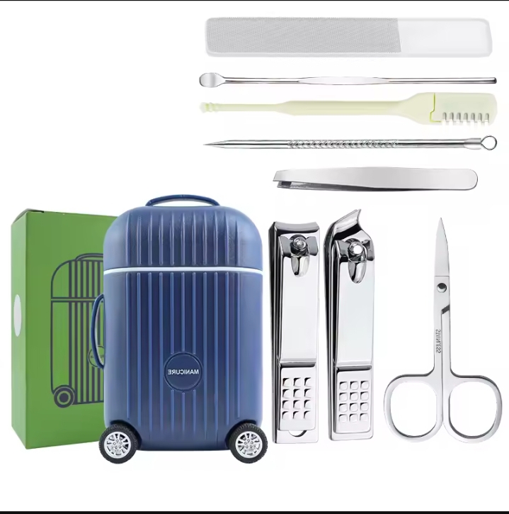 8 Pcs Mini Suitcase Manicure Pedicure set