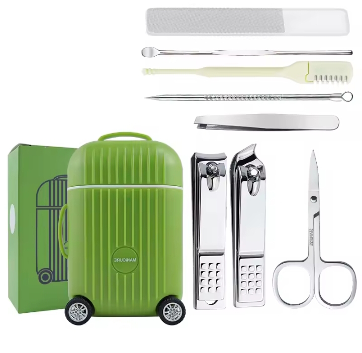 8 Pcs Mini Suitcase Manicure Pedicure set